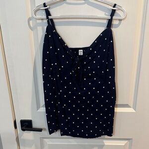 Old Navy Navy Blue Polka Dot Tank with Front Tie